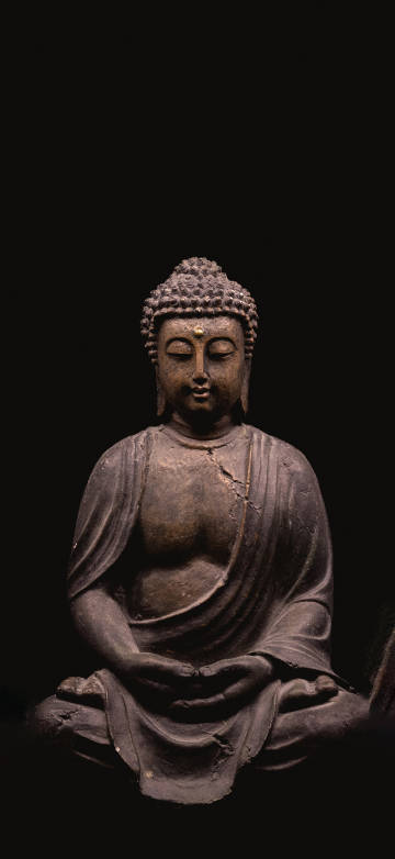 Meditating Buddha statue 4k phone wallpaper