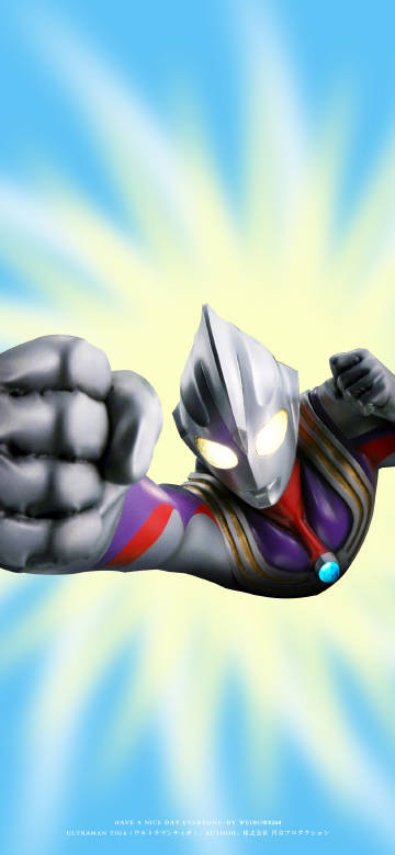 Ultraman Tiga Flying Punch 4K Wallpaper