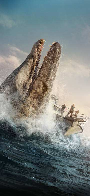 Jurassic World: Rebirth Attacks on ships 4K Phone Wallpaper