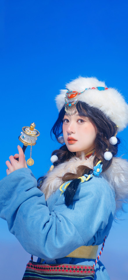Tibetan clothing pure cute beauty HD 4K mobile wallpaper