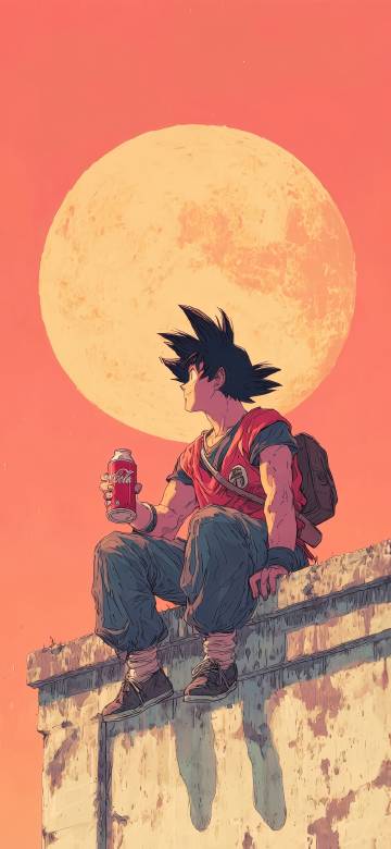 Dragon Ball Goku On A Rooftop 4K Wallpaper