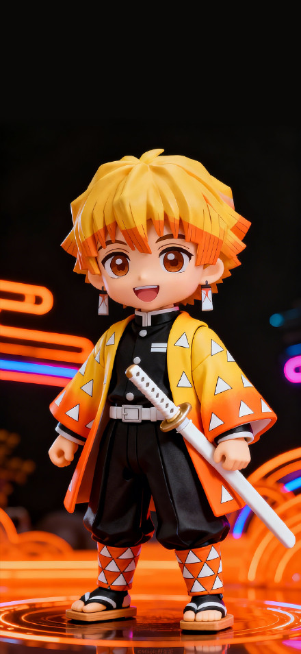 Cute Zenitsu Agatsuma Nendoroid Figure HD Wallpaper