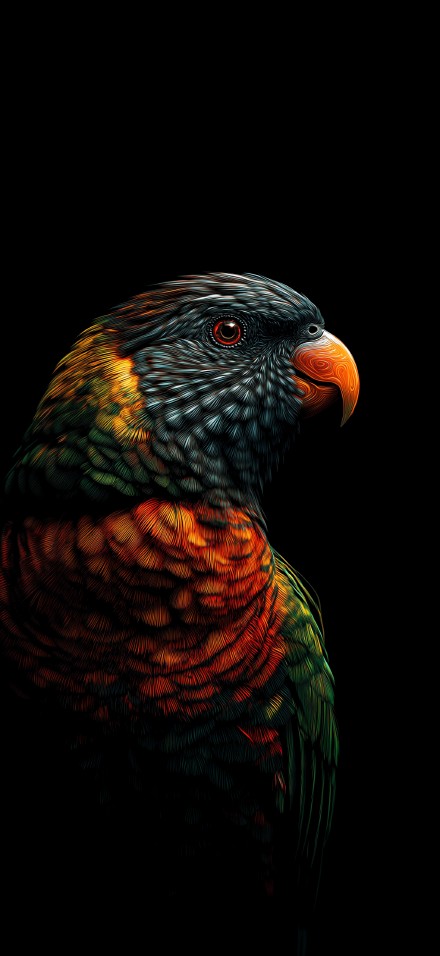 Vibrant Parrot Closeup Design Phone Wallpaper