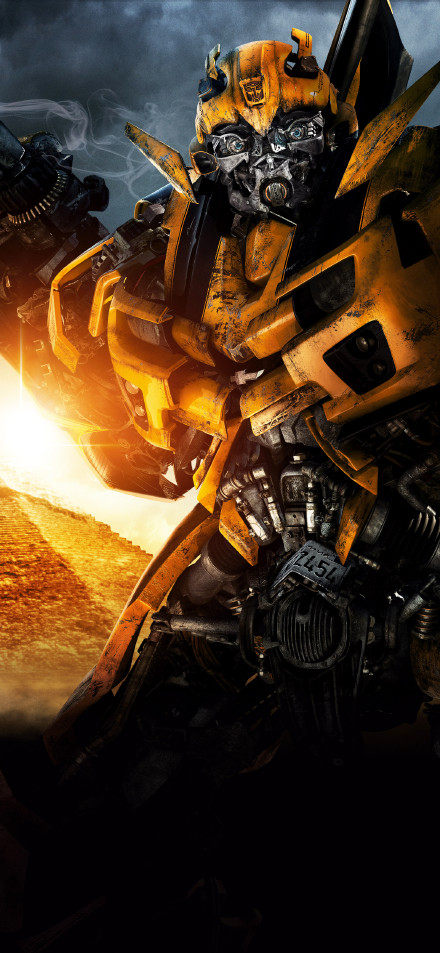 Battle-Damaged Bumblebee In Front Of A Pyramid