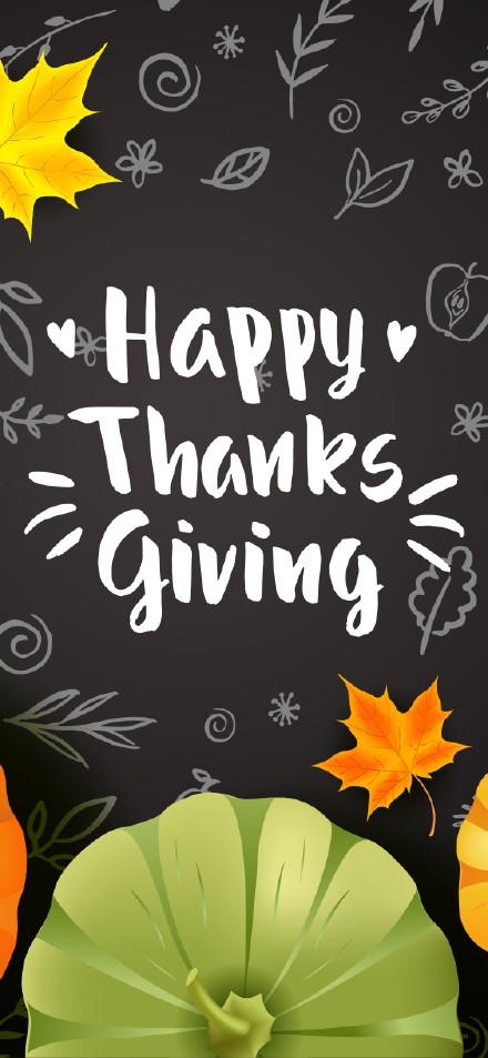 Happy Thanksgiving Chalkboard Art Phone Wallpaper