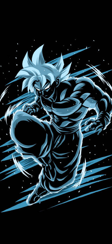 Minimalist Goku Fighting Pose Wallpaper