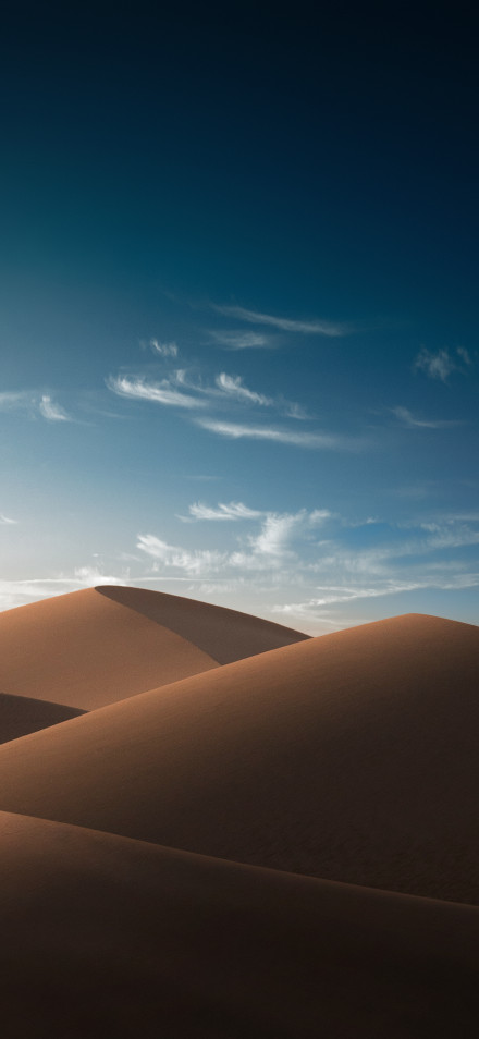 Minimalist Desert Sand Dunes Under Blue Sky 4K