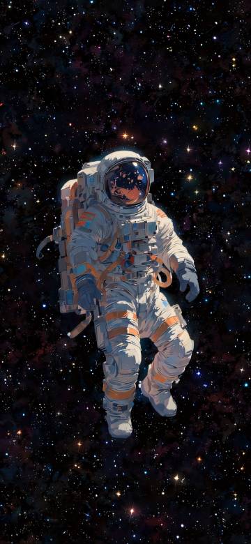 Astronaut Floating in the Dark Starry Sky 4K Wallpaper