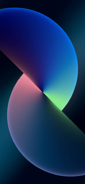 iPhone 13 ​​​Blue and Green Abstract Curves Wallpaper