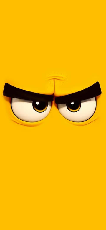 Angry Yellow Emoji with Intense Gaze 4K Wallpaper