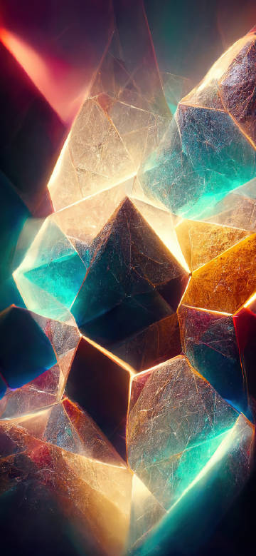 Glowing Gemstone Abstract Art Phone Wallpaper