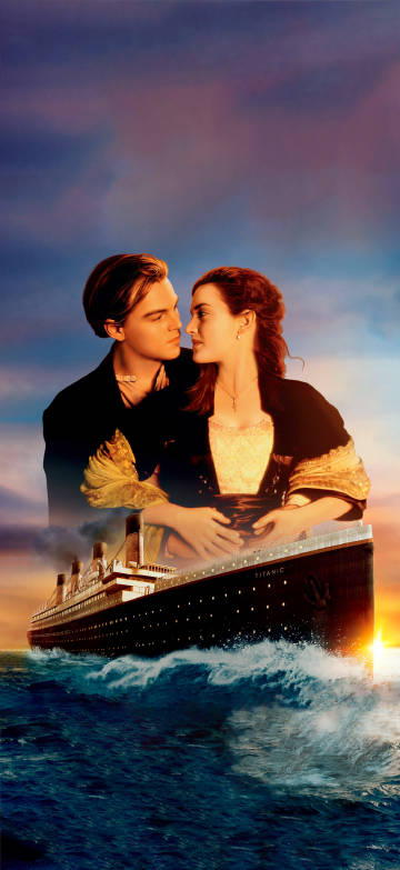 Jack and Rose Gazing at Each Other (Titanic) 4K Phone Wallpaper