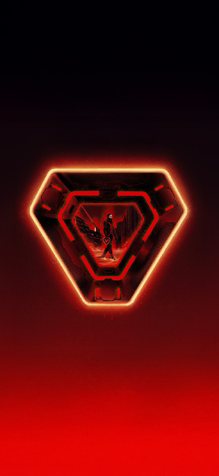 John Wick Neon Red Minimalist 4K Wallpaper