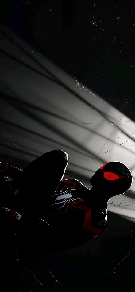 Red-Eyed Spider-Man in the Dark HD Wallpaper
