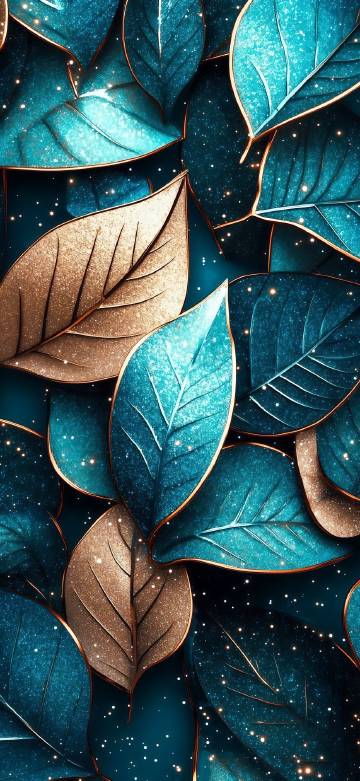 Dreamy Golden Edge Leaf Wallpaper