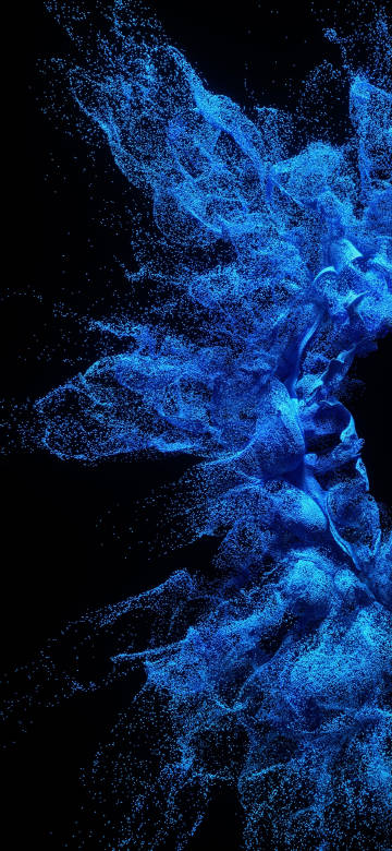 Abstract Blue Particle Explosion Dark Background