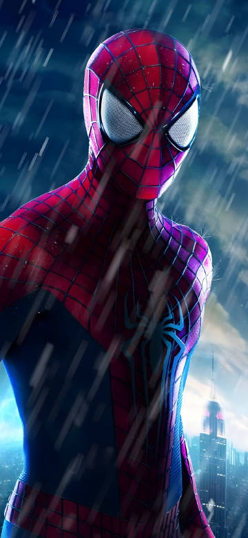 Amazing Spider-Man In The City Rain 4K Wallpaper