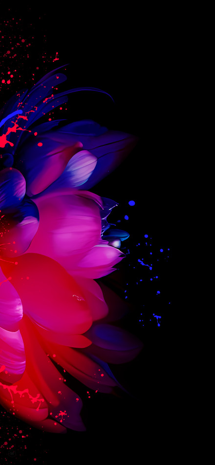 Colorful Lotus Flower With Splatter Art 4K Wallpaper