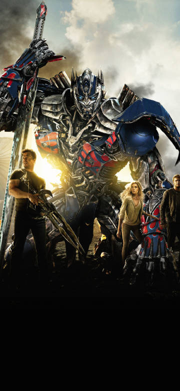 Optimus Prime Standing With Humans In Transformers 4K Wallpaper