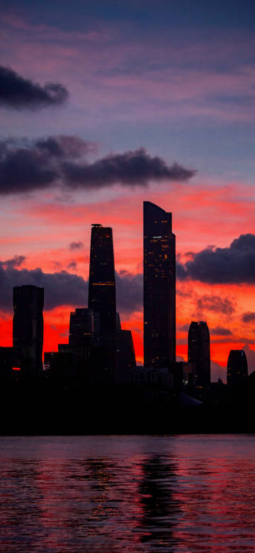 Dark City at Sunset 4K Mobile Wallpapers
