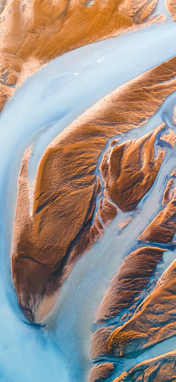 Aerial photography of natural landforms