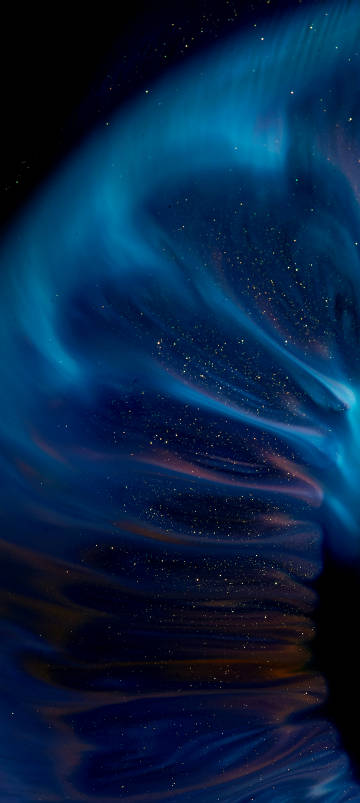 Deep blue starry sky aurora scenery