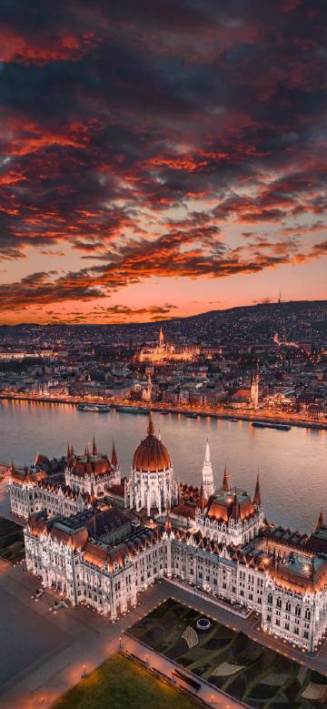 Hungarian Parliament Building at sunset