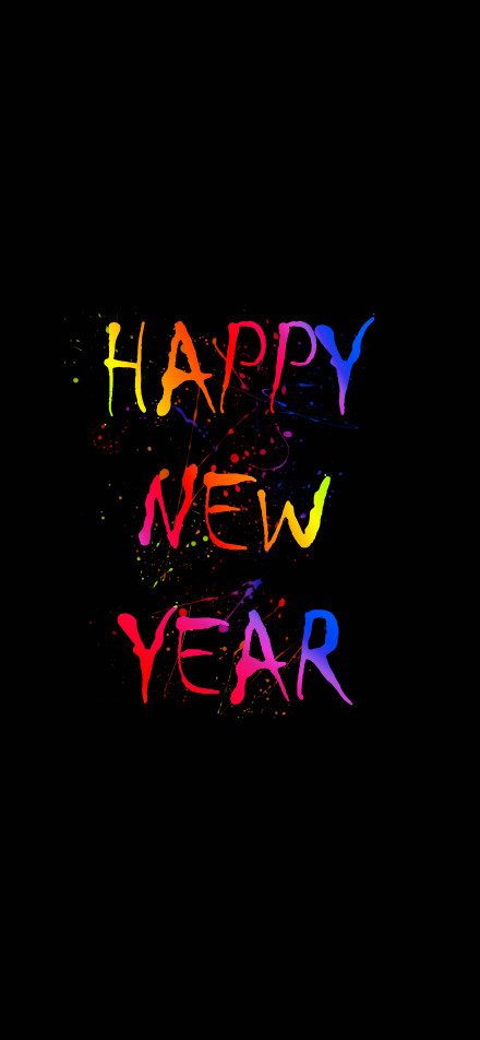 happy new year on black background