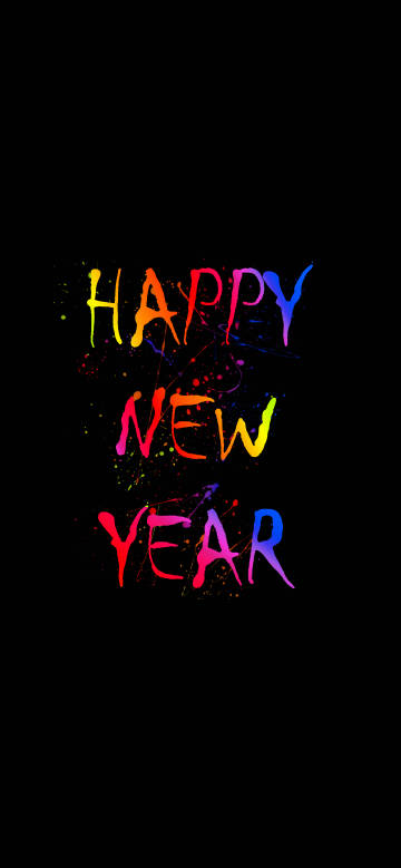 happy new year on black background