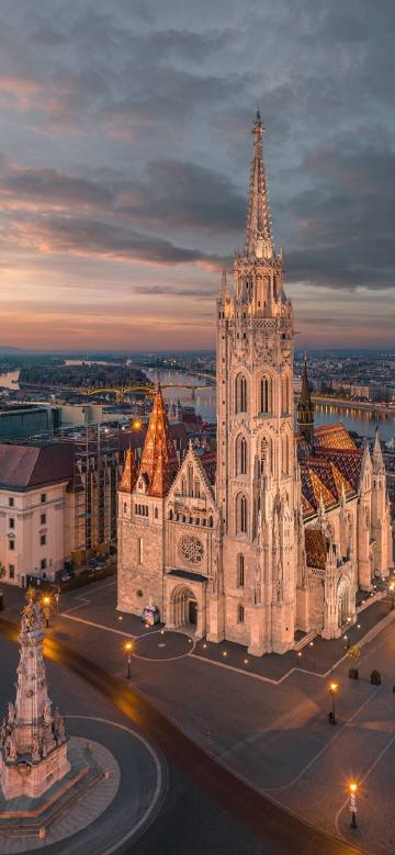 Matthias Church landscape at sunset