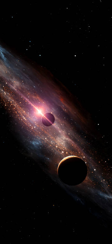 Planet World Surrounded by Nebula
