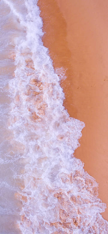 White foam on the beach