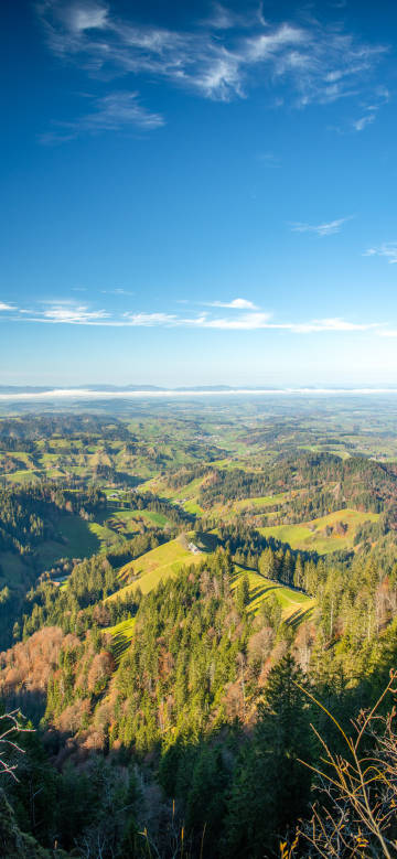 Mountain Scenery under Blue Sky and White Clouds