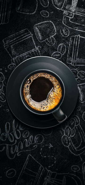Mellow Coffee in a Black Cup
