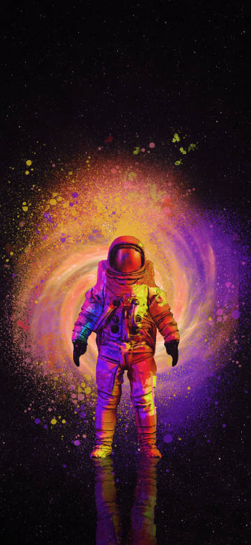 Colorful Astronaut in the Starry Sky