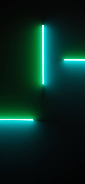 Green light strips on black background