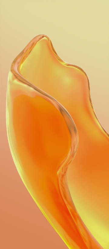 Orange abstract flowing liquid form