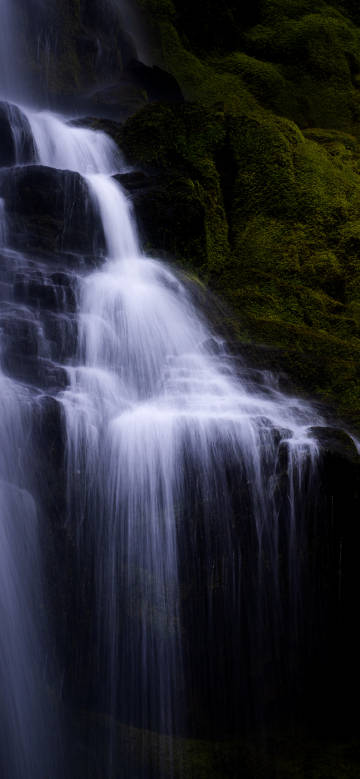 Silky Waterfall on Mossy Rocks