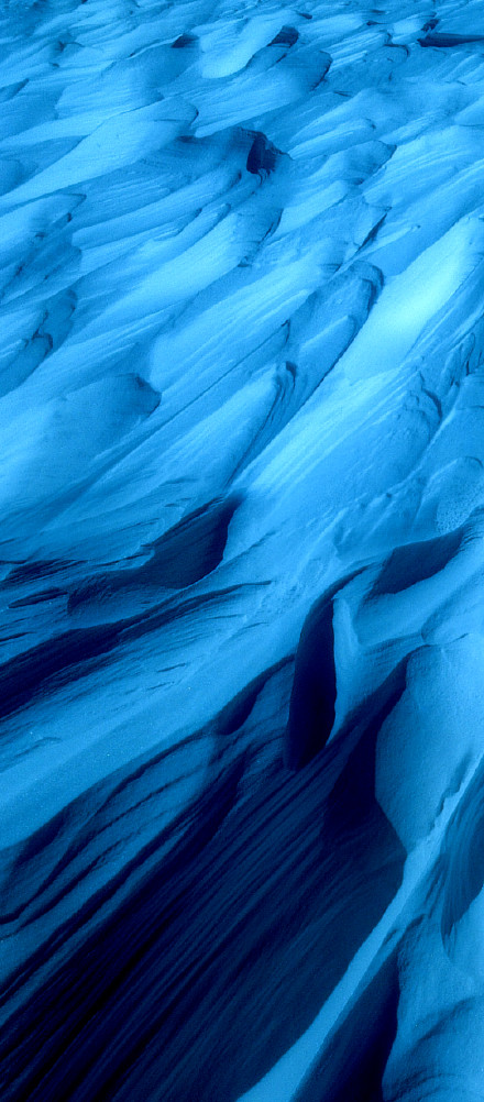Blue textured sand dunes