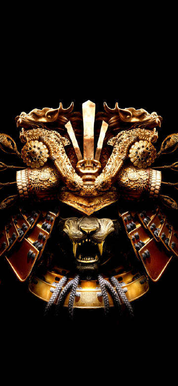 Samurai Battle Helmet with Dragon Patterns