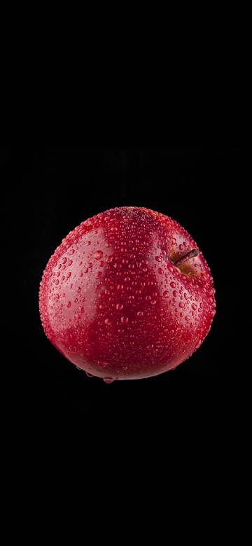 Red Apple On Black Background