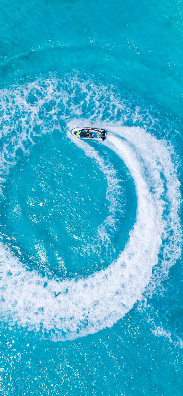 Beautiful Water Trails Made by Jet Ski