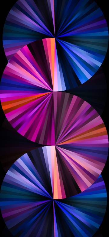 Colorful Fan Shadows on a Black Background