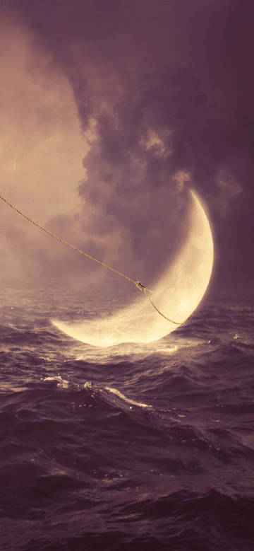 The moon is pulled by a rope