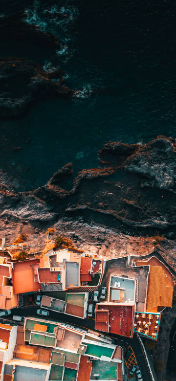 Overlooking the colorful fishing village