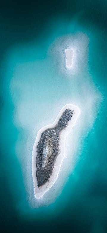 Overlooking the two islands in the sea