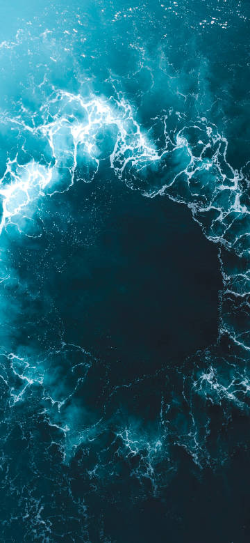 Overlooking the whirlpool in the sea