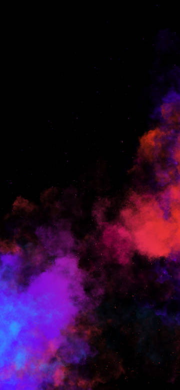 Red and blue smoke on dark background