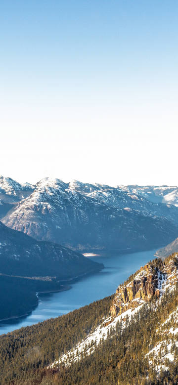 Beautiful scenery of snow-capped mountains under the blue sky