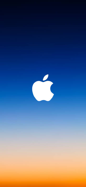 Apple Logo on Blue Gradient Background